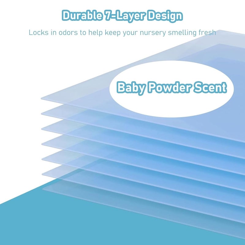 Fununcat Jumbo Square Refills Disposal Bags Refill (Baby Powder Scent) Compatible with Diaper Genie Classic, Compact and Select Pails, Hold Up to 810 Newborn-Sized Diapers Per Refill, 6 Packs - Image 2